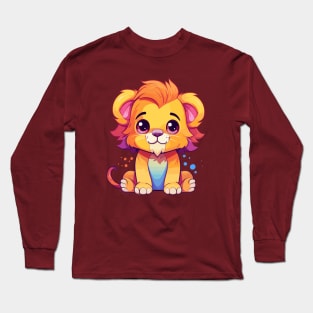 happy lion cartoon v3 Long Sleeve T-Shirt